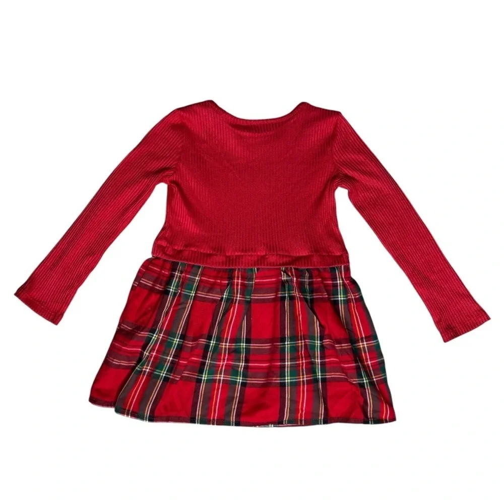 The Children’s Place Red Green Plaid Holiday Christmas Dress Size 2T